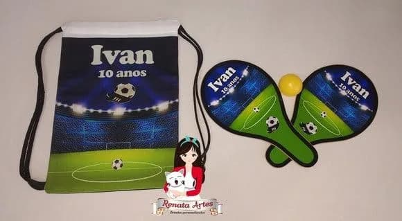 Mochila Ping Pong Tema Futebol