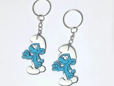 Chaveiro Smurf Emborrachado Pacote com 6 Unidades