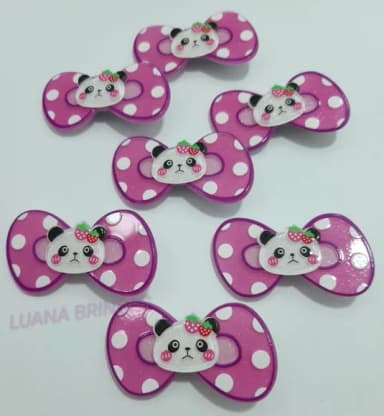 Presilha bico de pato de Panda p/ cabelo - pct c/1 par