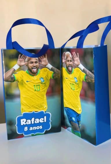 Sacolinhas Personalizada Neymar Brasil Lembrancinhas Para Aniversário