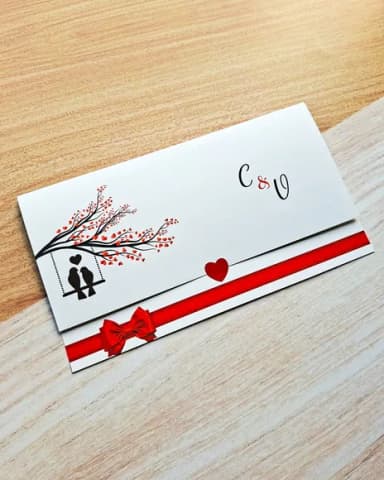 Convite Casamento Tipo Carta - Pássaros