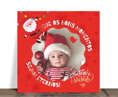 Azulejo de Natal Personalizado com Foto 15x15 Cerâmica