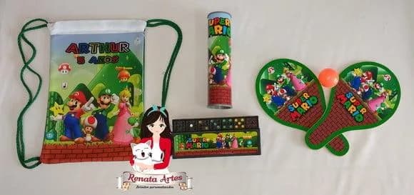 Kit Jogos 3 na Mochila Super Mario Bross