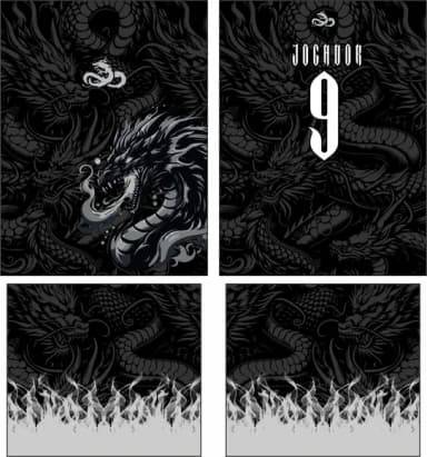 Arte Vetor Camisa Interclasse Dragão Negro Mod-669