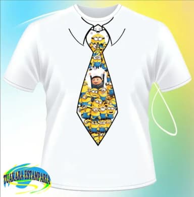 Camiseta Gravata Minions e Gru