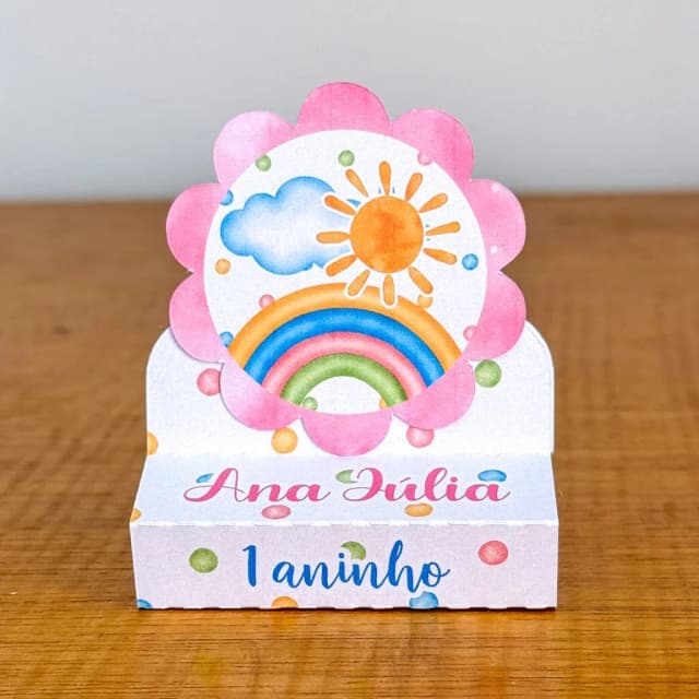 PEGUE E MONTE - Porta Bis Duplo Personalizados PRIMEIRA VOLTA AO SOL MENINA - Decoração de Festa | Lembrancinhas | Aniversário | Personalizados