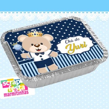 Marmitinha Personalizada Chá de Menino Urso Príncipe