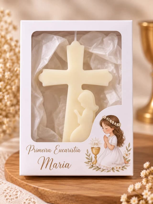 Vela Primeira Eucaristia – Cruz com menina