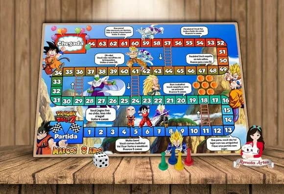 Tabuleiro Educativo Personalizado Dragon Ball