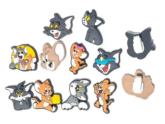 Tom e Jerry C/adaptador pra Tênis Pacote com 10 Unidades