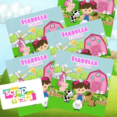 Adesivo Personalizado Quadrado 5x5 Fazendinha