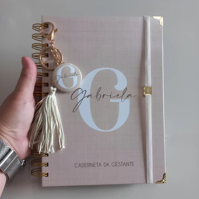 Caderneta da Gestante Personalizada com Nome Minimalista