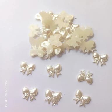 Chaton de Laço Creme 10mm x 14mm Pacote com 100 Unidades