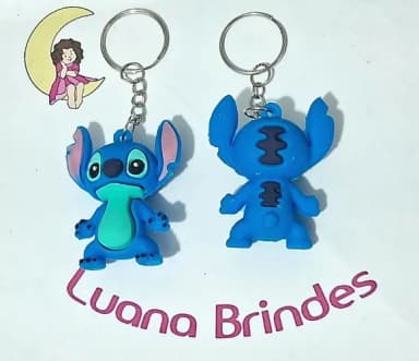 Chaveiro Stitch de Borracha Pacotes com 2 Unidades