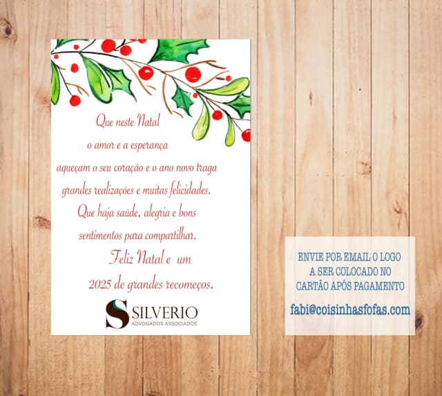 Cartão de Natal personalizado com logo empresa