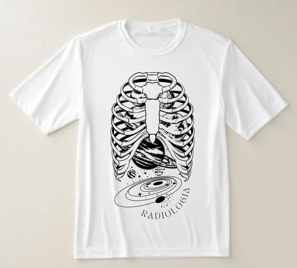 Camiseta Radiologia Esqueleto Universo - Estilo e Profissão