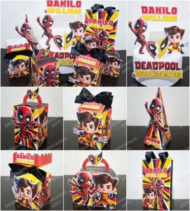 Kit 60 Lembrancinhas Deadpool
