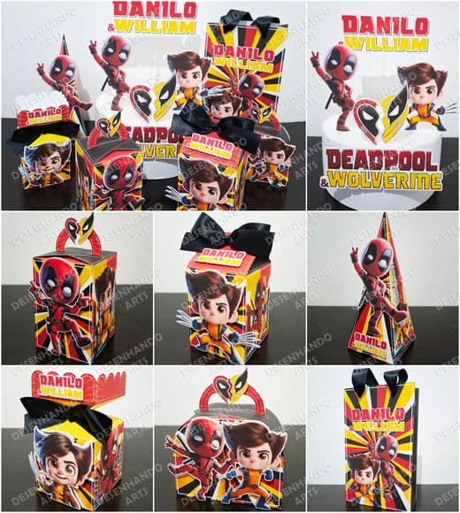 Kit 60 Lembrancinhas Deadpool