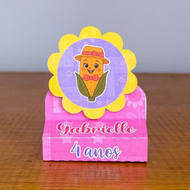 PEGUE E MONTE - Porta Bis Duplo Personalizados FESTA JUNINA ROSA - Decoração de Festa | Lembrancinhas | Aniversário | Personalizados