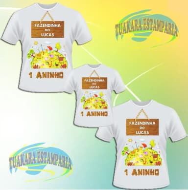 Kit 3 Camisetas - Fazendinha