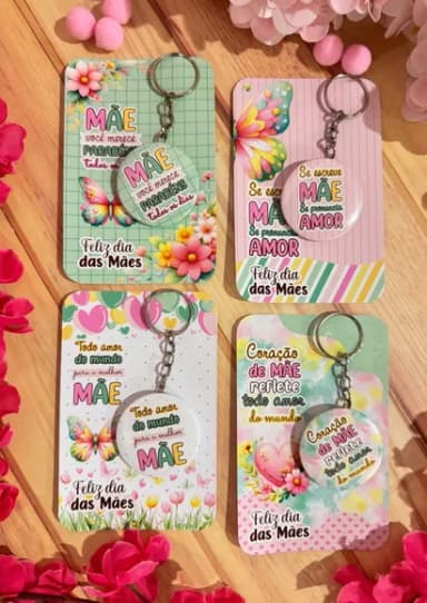 Chaveiro com Card- Dia das Mães