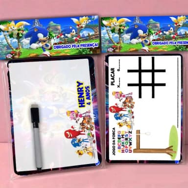 Lousa Magica Personalizada lembrancinhas Sonic