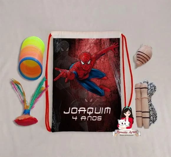 Mochila Boa Infância Personalizada Tema Homem-aranha