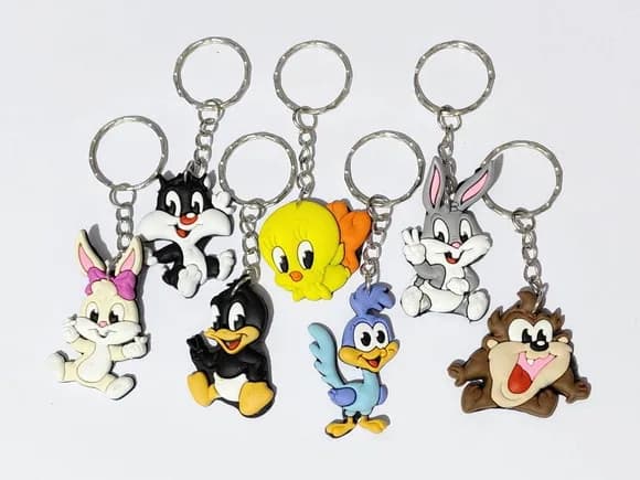 Chaveiro Baby Looney Tunes Emborrachado Pacote com 7 Unidade