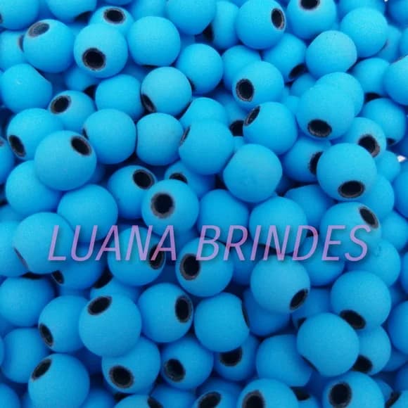 Bolinha Emborrachada Azul - 8mm - pct c/ 60 unidades