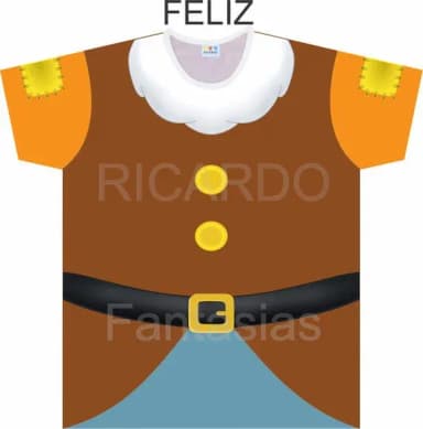 Camiseta Infantil Fantasia Anãozinho com Barba Branca e Cinto