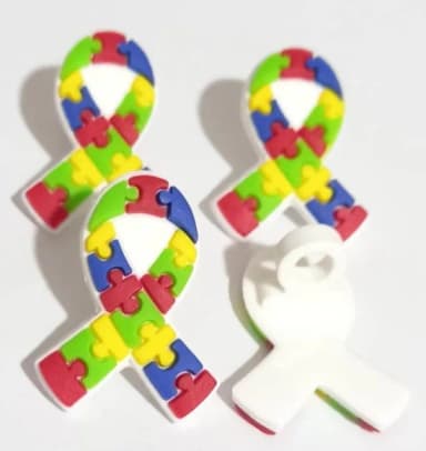 Ponteira P/lápis Laço Símbolo Autismo - 6 Unidades