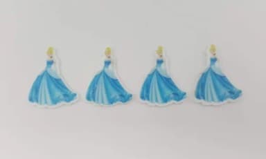Aplique Princesa Cinderela em Acrílico Uv C/3cm Pct C/10 Uni