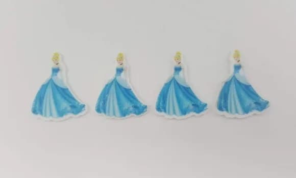 Aplique Princesa Cinderela em Acrílico Uv C/3cm Pct C/10 Uni