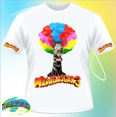 Camiseta Madagascar 3 - Marty com peruca