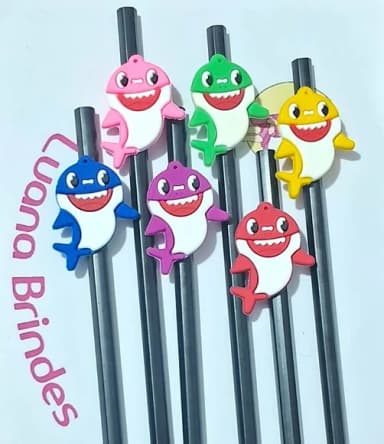 Lápis C/ponteira Baby Shark Emborrachado Pacote com 6 Peças