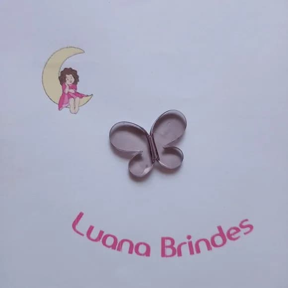 Borboletas de Acrílico Cinza Passante 2,5cm Pct 20 Unids