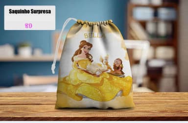 Saquinho Supresa para lembrancinhas da Bela e Fera