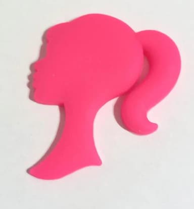 Aplique Silhueta Barbie Emborrachado - Pct com 6 Unidades