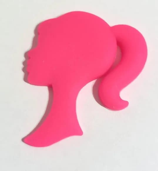 Aplique Silhueta Barbie Emborrachado - Pct com 6 Unidades