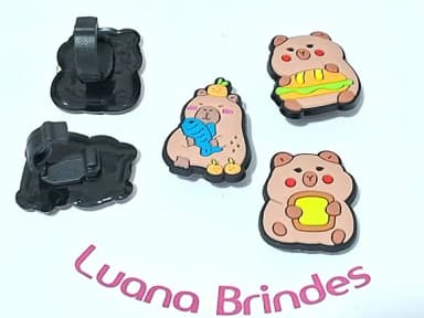 Pins para Cadarço Capivara Emborrachada Pacotes C/6 Unidades