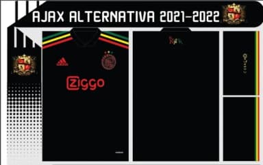 Vetor Da Camisa Ajax Alternativa 2021-2022