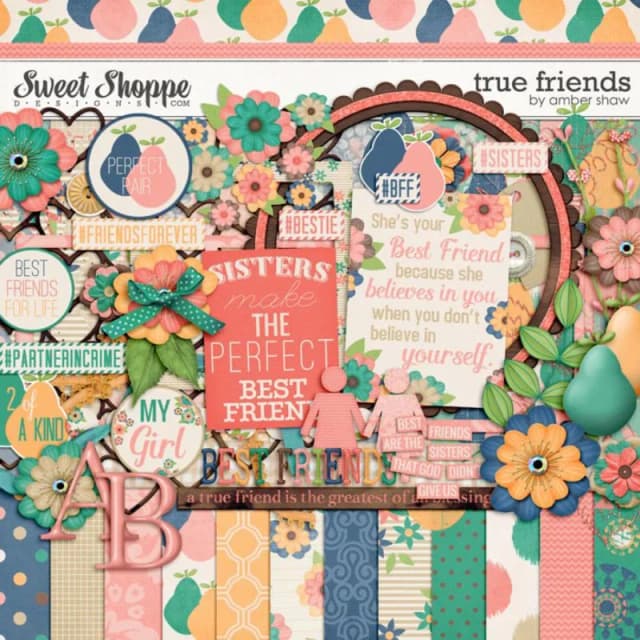 Kit Digital scrapboook importado True friends 12EABD0