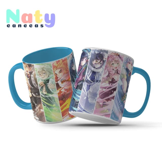 Caneca Personalizada Demon Slayer Alça Color