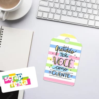 Tag Tradicional com Furinho Personalizada para Minha Empresa