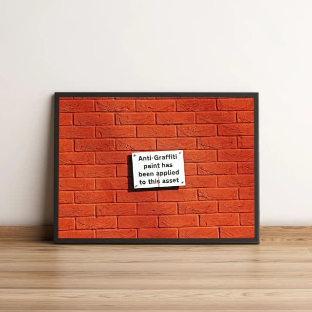 Quadro Placa Antigraffiti em Muro Laranja 1466