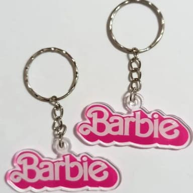 Chaveiro Nome Barbie Acrílico Impresso - 4 Unidades