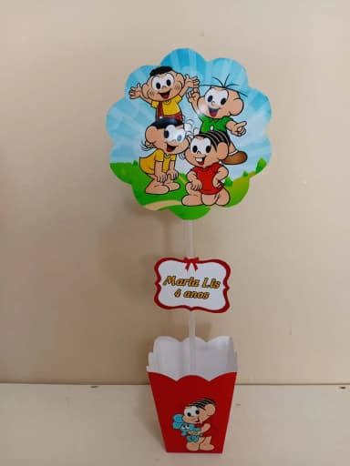 Centro de Mesa Personalizado Turma da Mônica