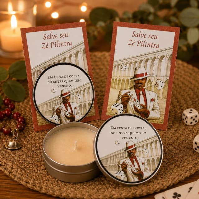 102 unidades de Vela Aromática na latinha Personalizada, Zé Pilintra - Orixás e Entidades, fazemos qualquer tema.