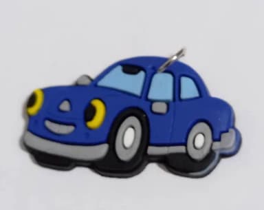 Pingente Carro Azul Emborrachado- 6 Peças