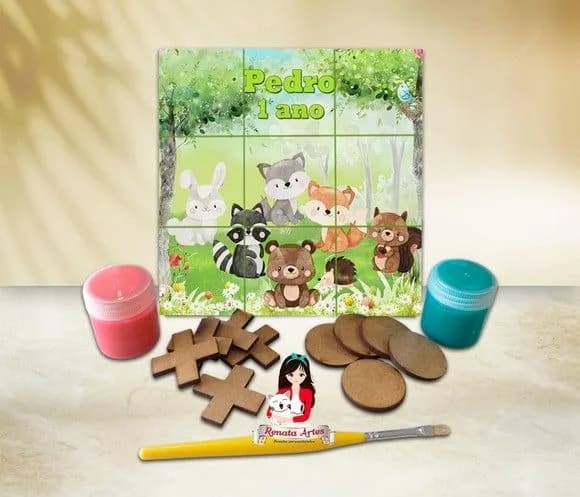 Jogo da Velha com Tinta Personalizado Bosque dos Animais
